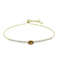 Goldplattiertes Silberarmband mit Cognac-Quarz und weißem Topas