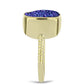 Goldplattierter Silberring mit lila Druse