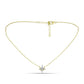 Goldplattierte Silberhalskette mit weißem Diamant