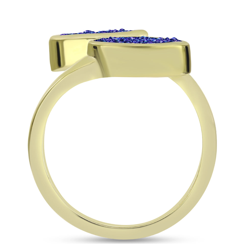 Goldplattierter Silberring mit lila Druse