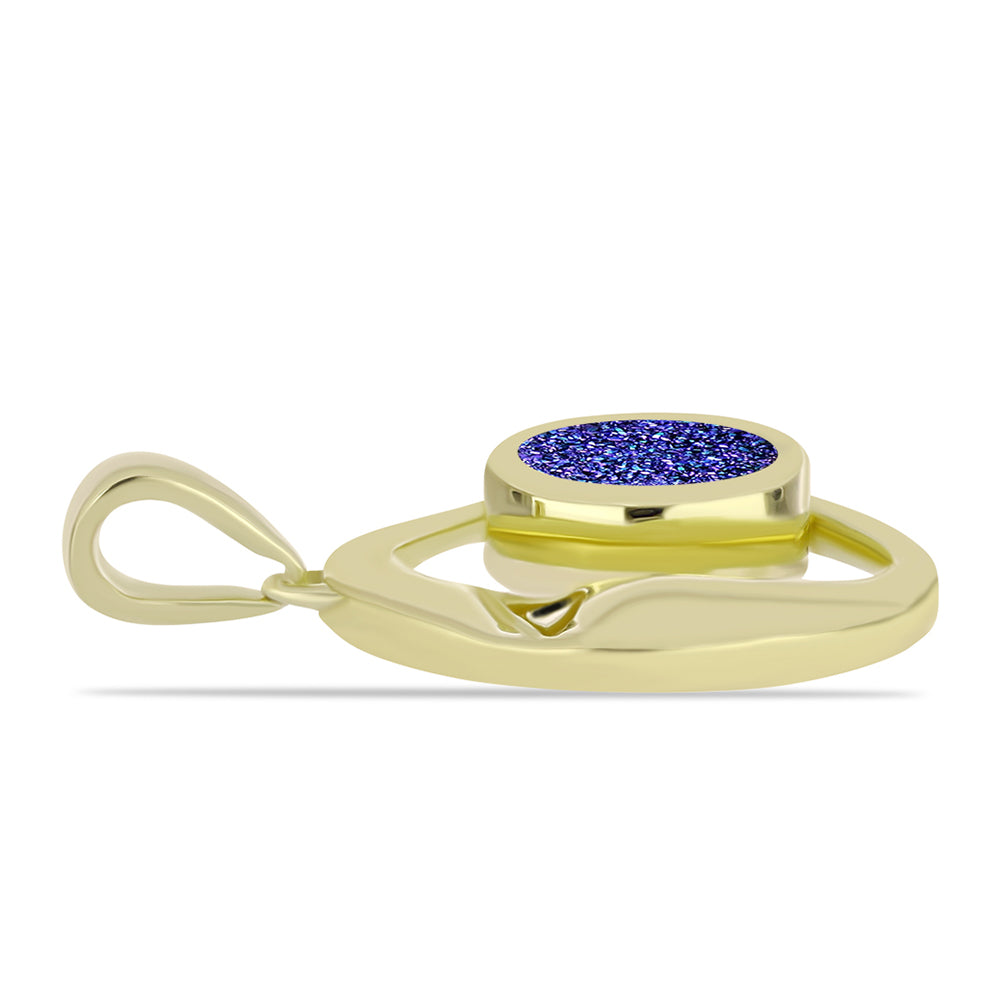 Goldplattierter Silberanhänger mit lila Druse 2 
