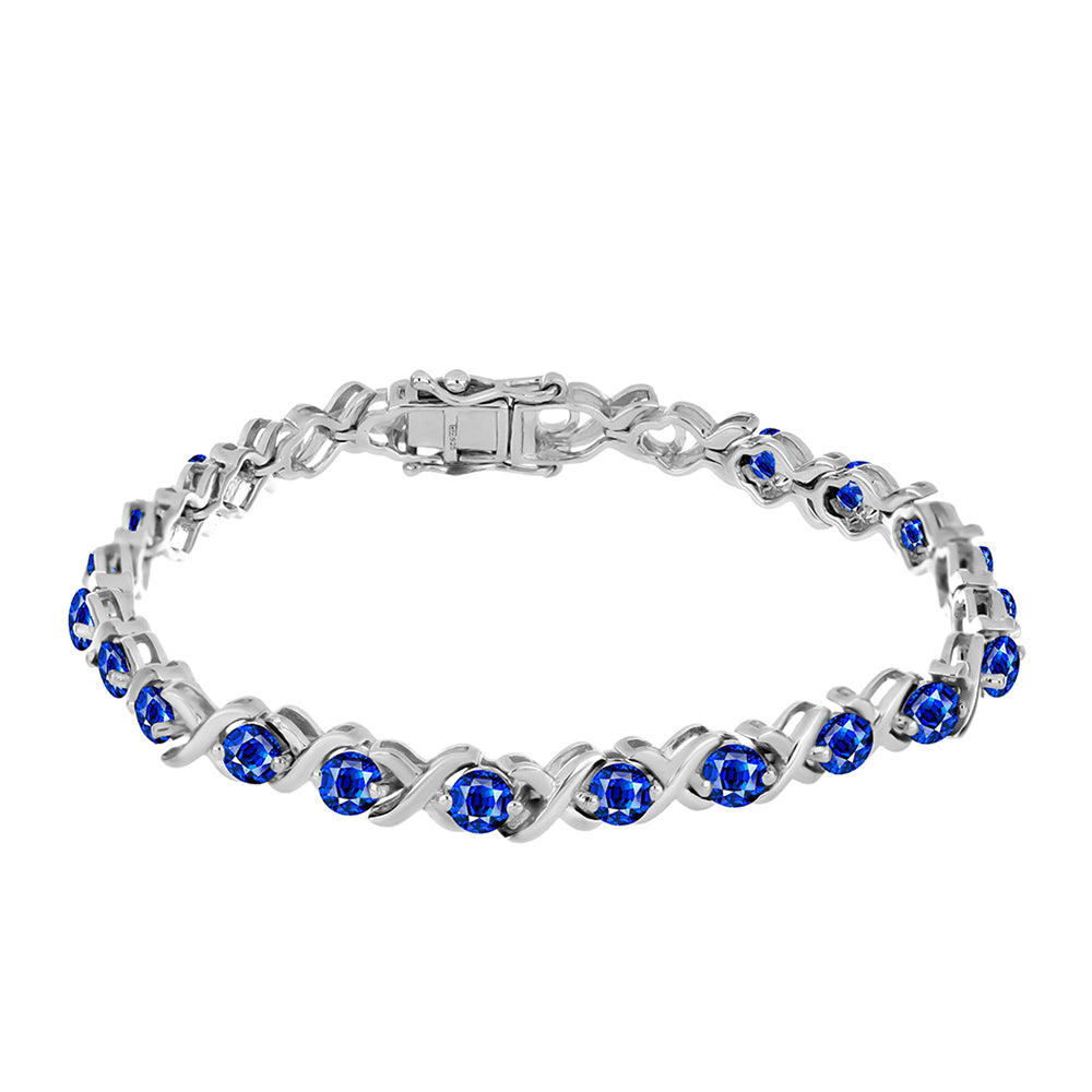 Silberarmband mit australischem blauem Saphir
