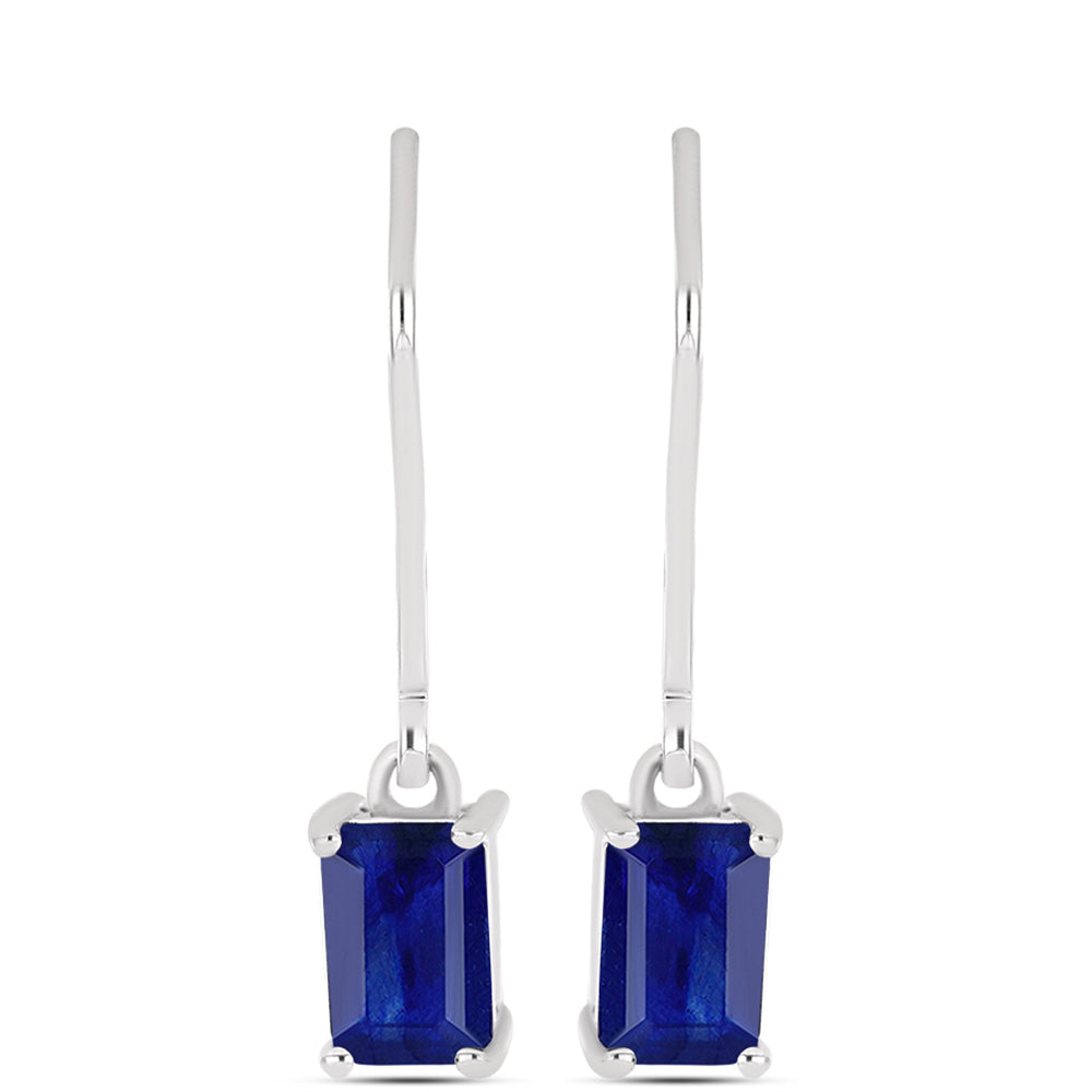 Silberohrringe mit australischem blauem Saphir