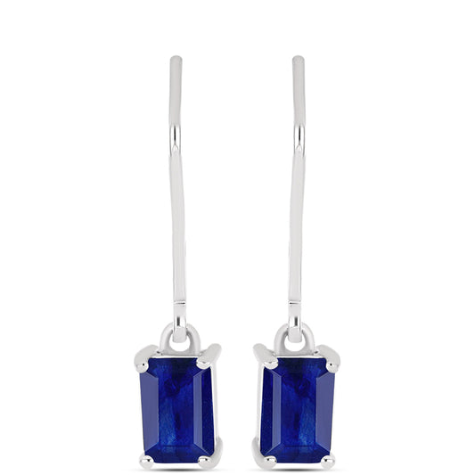 Silberohrringe mit australischem blauem Saphir
