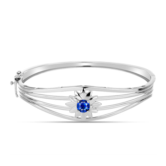 Silberarmreif mit australischem blauem Saphir
