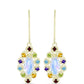 Goldplattierte Silberohrringe mit Regenbogenmondstein und marokkanischem Amethyst