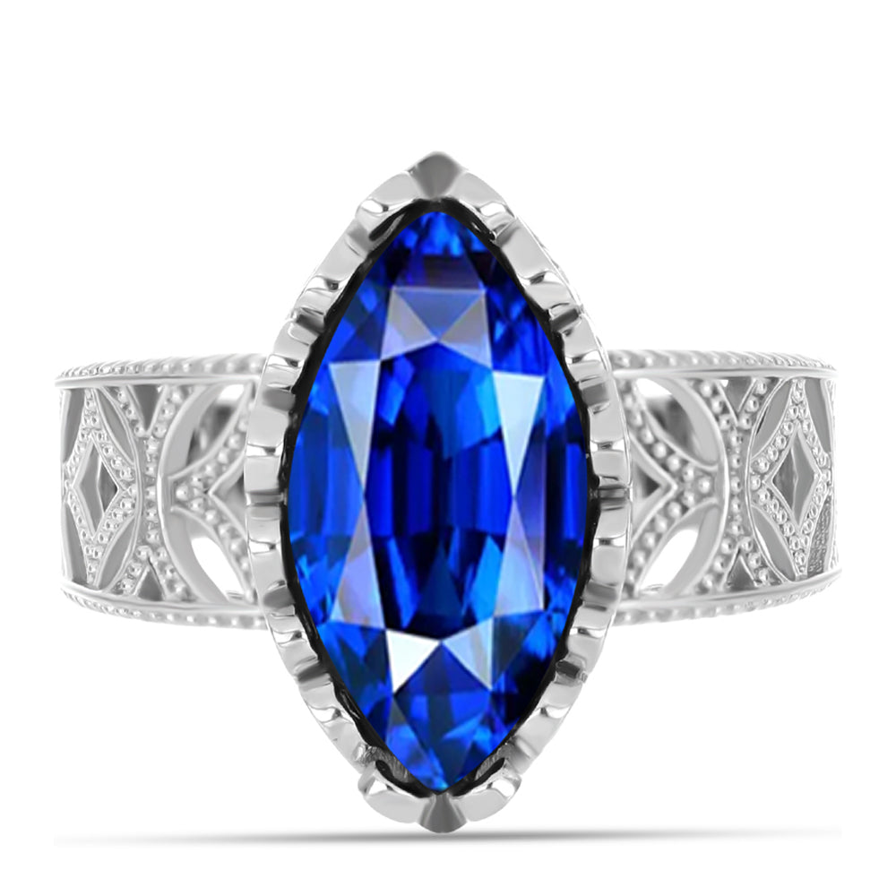 Silberring mit australischem blauem Saphir 1 