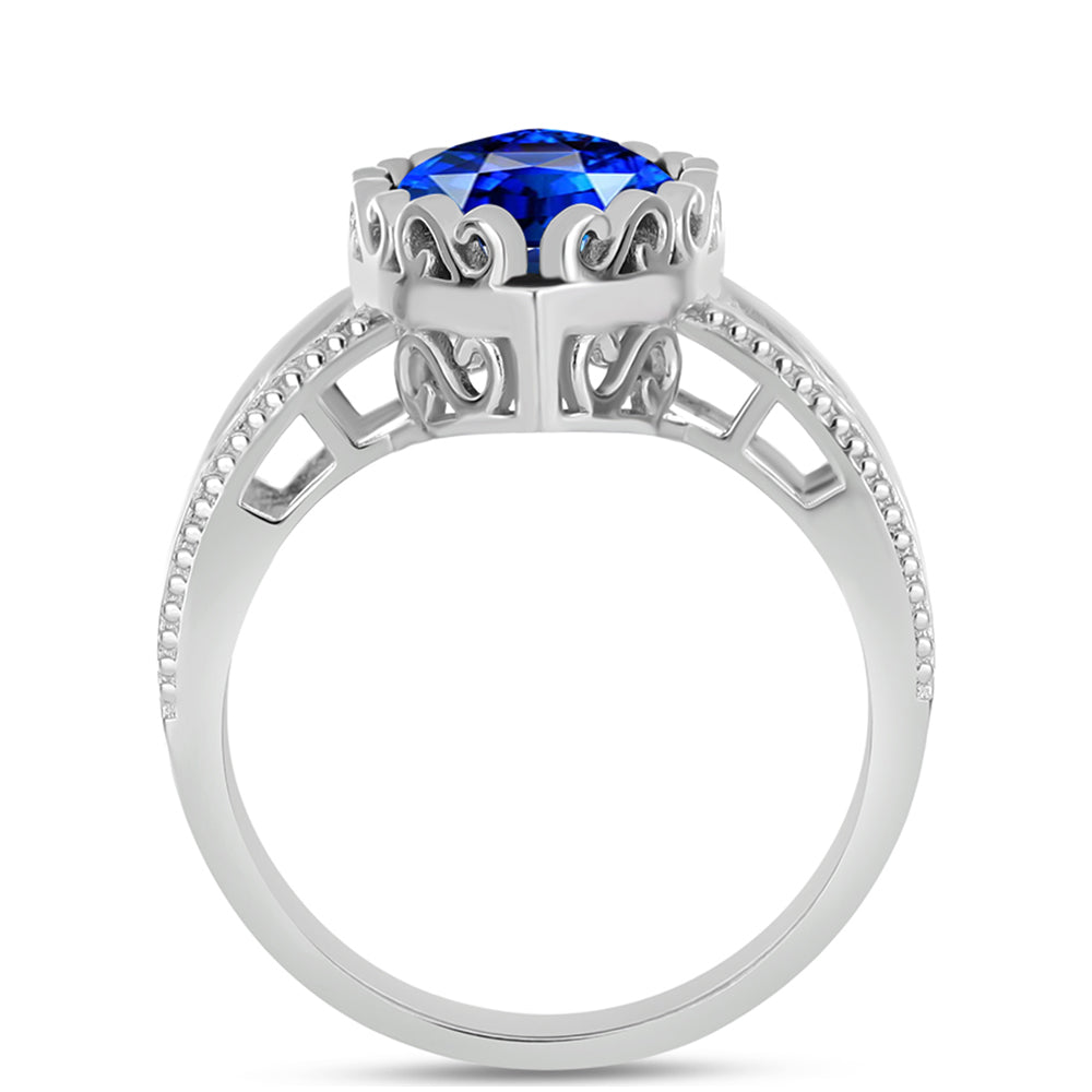 Silberring mit australischem blauem Saphir 6 