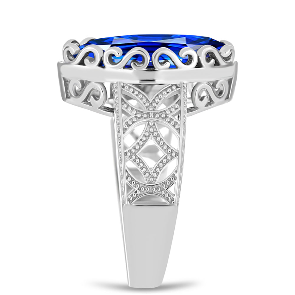 Silberring mit australischem blauem Saphir 4 