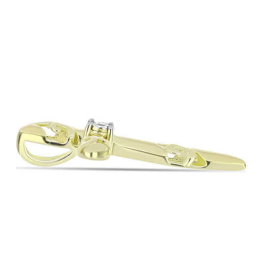 Goldplattierter Silberanhänger mit weißem Diamant