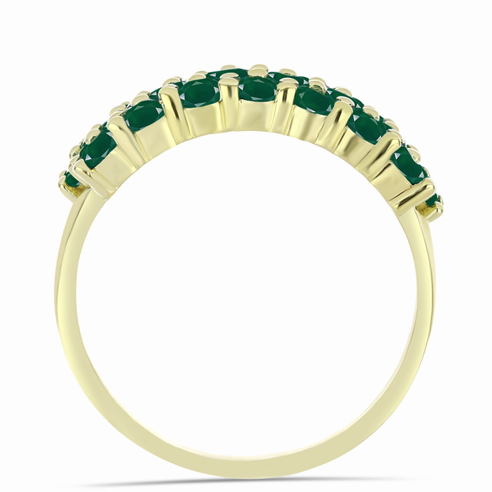 Goldplattierter Silberring mit grünem Achat 2 