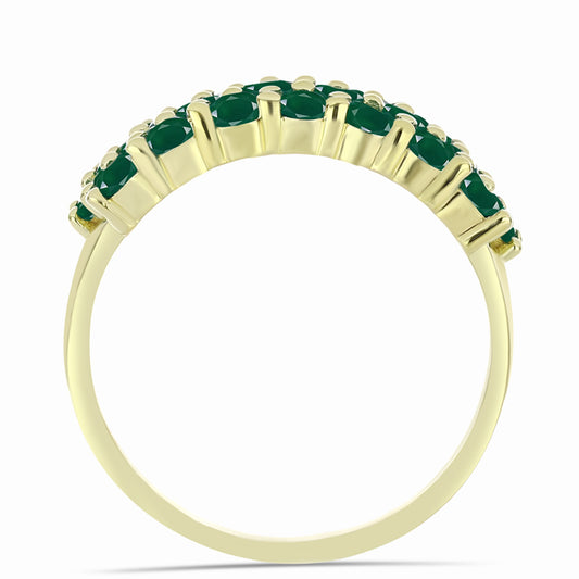 Goldplattierter Silberring mit grünem Achat