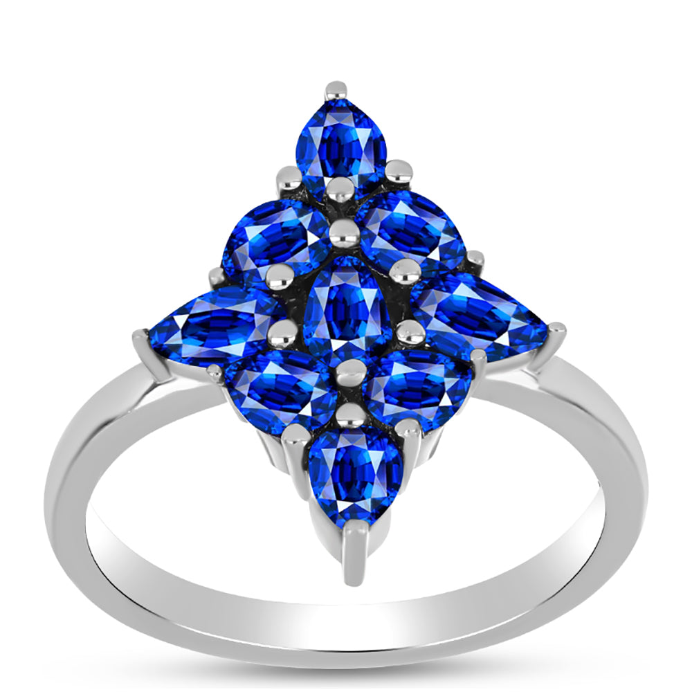Silberring mit australischem blauem Saphir 7 