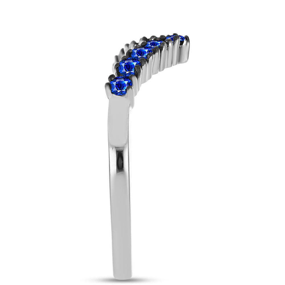 Silberring mit australischem blauem Saphir 4 