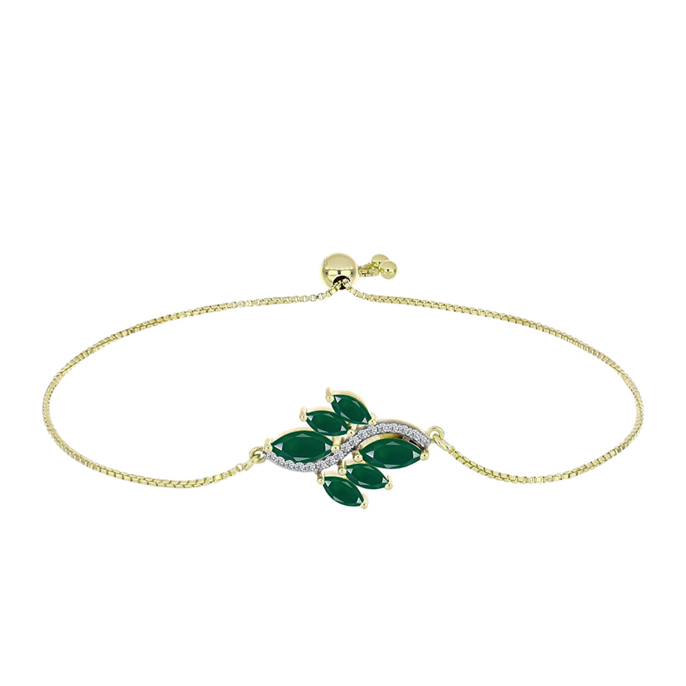 Goldplattiertes Silberarmband mit grünem Achat 1 
