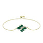 Goldplattiertes Silberarmband mit grünem Achat