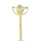 Goldplattierter Silberring mit weißem Diamant und weißem Topas