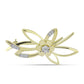 Goldplattierte Silberbrosche mit weißem Diamant und weißem Topas