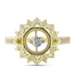 Goldplattierter Silberring mit weißem Diamant