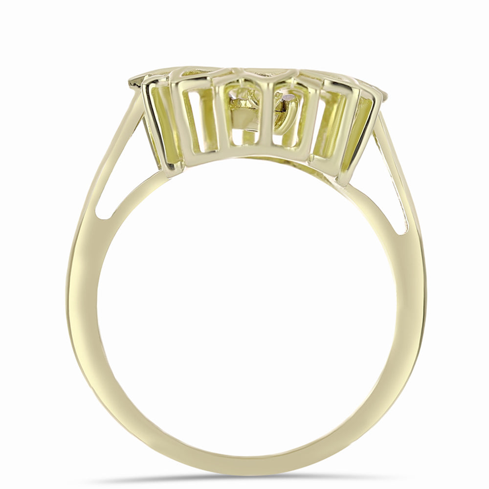 Goldplattierter Silberring mit weißem Diamant 2 