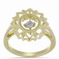 Goldplattierter Silberring mit weißem Diamant