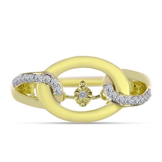 Goldplattierter Silberring mit weißem Diamant und weißem Topas
