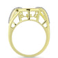 Goldplattierter Silberring mit weißem Diamant und weißem Topas