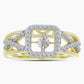 Goldplattierter Silberring mit weißem Diamant und weißem Topas