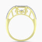 Goldplattierter Silberring mit weißem Diamant und weißem Topas