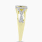 Goldplattierter Silberring mit weißem Diamant und weißem Topas