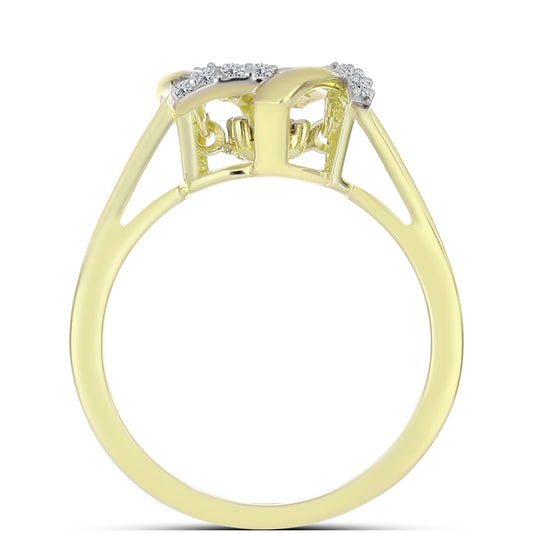 Goldplattierter Silberring mit weißem Diamant und weißem Topas