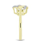 Goldplattierter Silberring mit weißem Diamant und weißem Topas