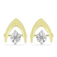 Goldplattierte Silberohrringe mit weißem Diamant