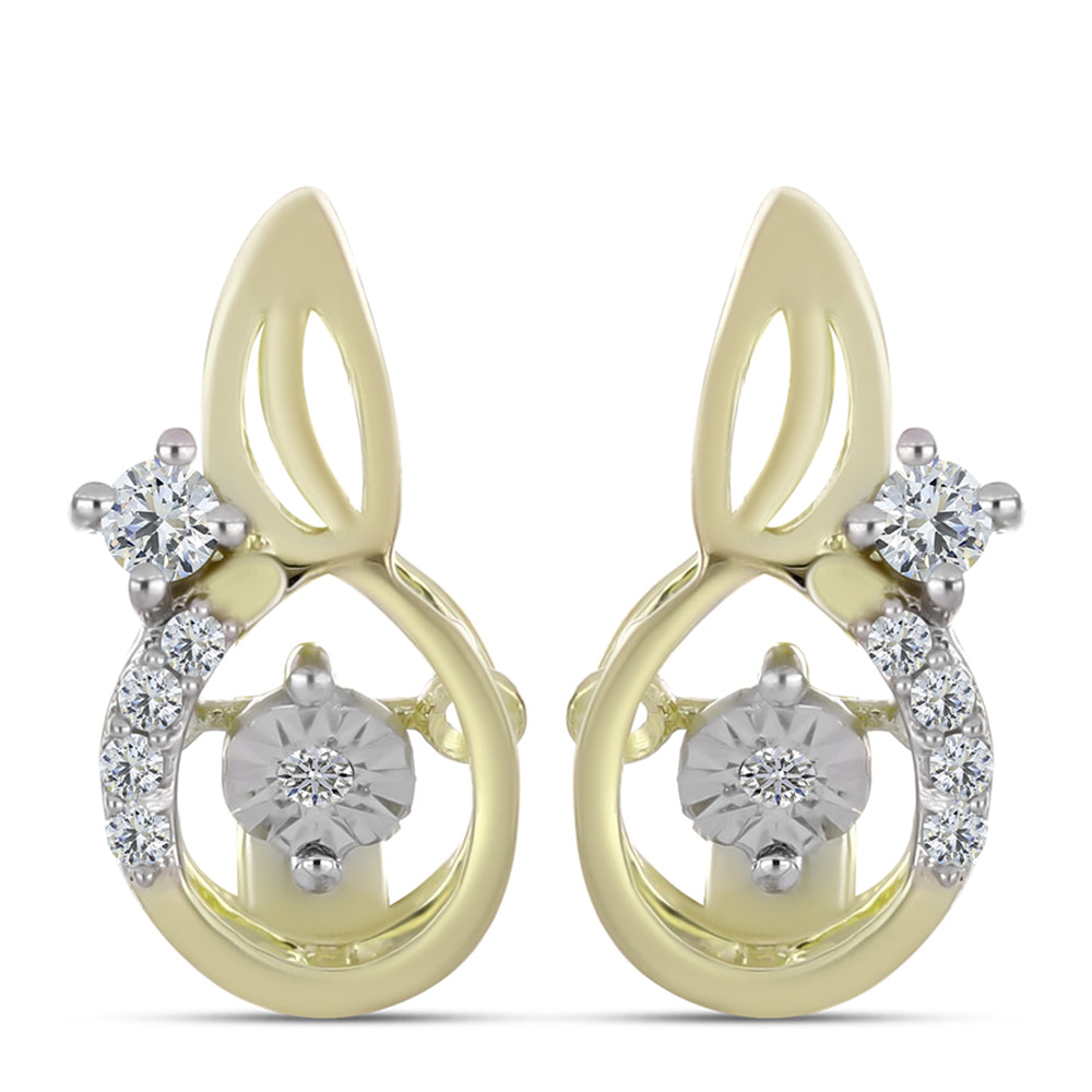Goldplattierte Silberohrringe mit weißem Diamant und weißem Topas 1 