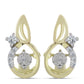 Goldplattierte Silberohrringe mit weißem Diamant und weißem Topas