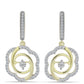 Goldplattierte Silberohrringe mit weißem Diamant und weißem Topas