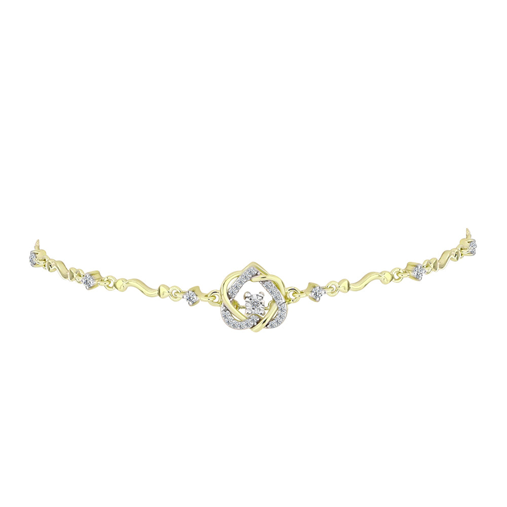 Goldplattiertes Silberarmband mit weißem Diamant und weißem Topas 3 