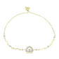 Goldplattiertes Silberarmband mit weißem Diamant und weißem Topas
