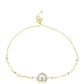 Goldplattiertes Silberarmband mit weißem Diamant und weißem Topas