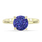 Goldplattierter Silberring mit lila Druse