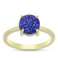 Goldplattierter Silberring mit lila Druse