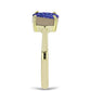 Goldplattierter Silberring mit lila Druse