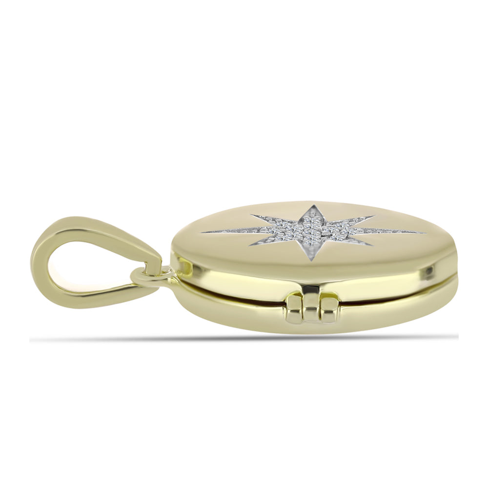 Goldplattierter Silberanhänger mit weißem Diamant 1 