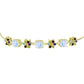 Goldplattiertes Silberarmband mit Regenbogenmondstein und marokkanischem Amethyst