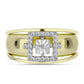 Goldplattierter Silberring mit weißem Diamant und weißem Topas