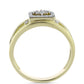 Goldplattierter Silberring mit weißem Diamant und weißem Topas