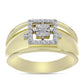 Goldplattierter Silberring mit weißem Diamant und weißem Topas