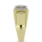 Goldplattierter Silberring mit weißem Diamant und weißem Topas