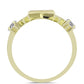 Goldplattierter Silberring mit weißem Diamant und weißem Topas