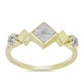 Goldplattierter Silberring mit weißem Diamant und weißem Topas